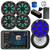 Kicker 46KMC5 Marine Bluetooth Gauge Style AM/FM/WB Receiver, 8" 300W Multicolor LED Speakers, Charcoal Grilles (QTY 4), Amp w/Kit, 10" Subwoofer, 10" LED Grille (Charcoal), Wired Controller w/Wire