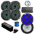Kicker 6.5" 195 Watt Max Marine Multicolor LED Audio Speakers, Charcoal Salt Water Grilles (Qty 4), Amplifier w/Kit, 10" Subwoofer, 10" Multicolor LED Grilles (Charcoal), Wired Controller w/ Wire