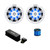 1 Pair (Qty 2) of Kicker 51KM604WL 6.5" 150 Watt Max Marine Multicolor LED Audio Speakers (White), Wired Controller w/ Wire