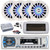 Pyle PLMRB29W Single DIN Marine Bluetooth USB/AUX MP3 Player AM/FM In-Dash Stereo Receiver w/White Cover, 4x 6.5" 180W Max Blue LED White Speakers, 4 Channel Amplifier w/Kit + Power Block, Antenna
