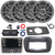 Infinity PRV-315.2 Marine Bluetooth USB/AUX WB AM/FM Radio Gauge Hole Mount Receiver W/Spa Bezel, Adapter Plate, 4x 6.5" 180W Max 2-Way Gray Boat Speakers, Amplifier w/Kit + Power Block, Antenna, Wire