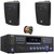 Pyle PD3000BAH 4-Channel 4000W Bluetooth Home Audio Amplifier Receiver – HDMI, USB, FM Radio, CD/DVD Player 2 Microphone, 2x 4" 200 Watts Max Power 3-Way Indoor/Outdoor Black Speakers W/50 Feet Wire