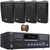 Pyle PD3000BAH 4-Channel 4000W Bluetooth Home Audio Amplifier Receiver – HDMI, USB, FM Radio, CD/DVD Player 2 Microphone, 4x 4" 200 Watts Max Power 3-Way Indoor/Outdoor Black Speakers W/50 Feet Wire