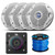 JBL AURA Bluetooth Compact High-Performance 2-Way Marine Stereo Receiver With 4x JBL 6.5" 180 Watts Max Power Dual Cone Marine Boat ATV White Stereo Speaker + Enrock Speaker Wire