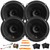 4x Infinity Primus Series PR603F 6.5" 150W Max Power 2-Way Multi-Element Car Audio Speakers, 2x Speaker Connector for Select Toyota Vehicles, Speaker Wire + 4x Sound Deadener Material & Pry Tool Set