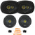2x Kicker 46CSC6934 CS Series 6x9" 450 Watt Max Power Coaxial Car Audio Black Speakers, 2x 6.5" 300 Watt Max Power 4 Ohm 2-Way Coaxial Automotive Speakers + 4x Sound Deadener Material & Pry Tool Set
