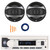 Pyle PLMRB29W2 Single DIN Marine Bluetooth USB/AUX MP3 Player AM/FM Radio Stereo Receiver, 2x Dual Electronics D65SP 6.5" 100 Watt Max Power 2-Way Car Audio Speakers, Speaker Wire, Pry Tool Set