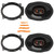 2x Infinity Reference REF697MF 6x9" 300 Watts Max Power 4-Ohms 3-Way Car Audio Speakers, 2x 6x9” Speaker Bracket Adapters, 4-Piece Removal Pry Tool Set (Bundle Fits GM, Ford, Toyota & More Vehicles)