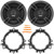 2x Pyle PL613BK 6.5" 300W Max Power 3-Way Triaxial Component Car Audio Speakers, 2x 6” to 6.75” Speaker Mounting Spacer Adapters, 4-Piece Removal Pry Tool Set (Bundle Fits GM, Ford & More Vehicles)
