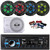 Pyle PLCD43BTM Single DIN Marine Bluetooth USB/AUX MP3 Player AM/FM Radio In-Dash Head Unit Stereo Receiver, 4x 6.5" 120W Max RGB LED Speakers with Grilles, 10” 900W Max Under-Seat Subwoofer W/Kit