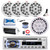 Pyle PLCD43MRB Single DIN Bluetooth CD Player MP3 Stereo Receiver, Cover, 4x 8" 300W Full Range Marine Speakers (White), 6-Channel Amplifier w/Install Kit, 10" Subwoofer, Antenna, USB Adapter, Wire