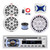 Pyle PLCD43MRB Single DIN Bluetooth CD Player MP3 Stereo Receiver, 2x 6.5" 200 Watt Full Range Marine Speakers (White), 4-Channel Amplifier w/Install Kit, 8" Subwoofer, Wire