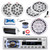 Pyle PLCD43MRB Single DIN Bluetooth CD Player MP3 Stereo Receiver, Cover, 2x 6x9" 260W + 2x 6.5" 200W Full Range Marine Speakers (White), Amplifier w/Kit, 10" Subwoofer, Antenna, USB Adapter, Wire