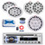 Pyle PLCD43MRB Single DIN Bluetooth CD Player MP3 Stereo Receiver, 2x 6x9" 260 Watt + 2x 6.5" 200 Watt Full Range Marine Speakers (White), 6-Channel Amplifier w/Install Kit, 8" Subwoofer, Wire