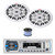 Pyle PLMRB29W Single DIN Bluetooth MP3 Stereo Receiver, 2x 6x9" 260 Watt Full Range Marine Speakers (White), Wire
