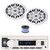 Pyle PLMRB29W2 Single DIN Marine Bluetooth USB/AUX MP3 Player AM/FM Radio Stereo Receiver, 2x 6x9" 260 Watt Max Power 2 Way Full Range White Boat Speakers, 50 Feet 18 Gauge Speaker Wire