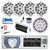 Pyle PLRMR23BTW Single DIN Bluetooth AM/FM MP3 Receiver, Cover, 4x 6.5" 200W Full Range Marine Speakers (White), 6-Channel Amplifier w/Install Kit, 10" Subwoofer, Antenna, USB Adapter, Wire