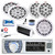 Pyle PLRMR23BTW Single DIN Bluetooth AM/FM MP3 Receiver, Cover, 2x 6x9" 260W + 2x 6.5" 200W Full Range Marine Speakers (White), Amplifier w/Kit, 10" Subwoofer, Antenna, USB Adapter, Wire