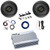2x Pioneer TS-A1681F 6.5" 350 Watt Max Power 4-Way Coaxial Speakers, 2 Channel Waterproof White Amplifier w/8 Gauge Wiring Kit + 12V Amp Booster Kit, DSP Harness, Speaker Wire