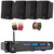 Pyle P3201BT 3000 Watt Bluetooth USB MP3 Player AM/AM Radio Hybrid Multi-Channel Stereo Amplifier Receiver, 4x 6.5" 150W Max 2-Way Full-Range Indoor/Outdoor Black Speakers, Banana Plugs, Speaker Wire
