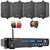 Pyle P3201BT 3000 Watt Bluetooth USB MP3 Player AM/AM Radio Hybrid Multi-Channel Stereo Amplifier Receiver, 4x 4" 30 Watt Max Power 3-Way Indoor/Outdoor Black Speakers, Banana Plugs, Speaker Wire