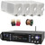 Pyle P3301BAT 3000W Multi-Channel Wireless Bluetooth USB/AUX MP3 Player AM/FM Radio Home Audio Stereo Amplifier Receiver, 4x 3.5'' 200 Watt Max Power 3-Way White Mini Box Speakers, Banana Plugs, Wire
