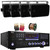 Pyle PD3000BA 3000W Bluetooth USB MP3 Player AM/FM Radio Home Theater Pre-Amplifier Receiver, 4x Pyle PLMR24B 3.5'' 200W Max 3-Way Indoor/Outdoor Wall Mount Black Speakers, Banana Plugs, Speaker Wire