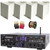 Pyle PDA4BU 200 Watt Wireless Bluetooth Multi-Channel Home Audio Stereo Amplifier Receiver, 4x Kicker 46KB6G 6.5" 150W Max 2-Way Full-Range Indoor/Outdoor Gray Speakers, Banana Plugs, Speaker Wire