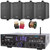 Pyle PDA4BU 200 Watt Wireless Bluetooth Multi-Channel Home Audio Stereo Amplifier Receiver, 4x Enrock EKMR408B 4" 30 Watt Max Power 3-Way Indoor/Outdoor Black Speakers, Banana Plugs, Speaker Wire