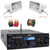 Pyle PDA5BU 200W Bluetooth USB FM Radio Stereo Mini Amplifier Receiver, 2x Pyle PHSP5 8'' 65 Watt Max Power 8-Ohms Indoor/Outdoor PA Horn Speakers, Banana Plugs, 50 Feet 16 Gauge Speaker Wire