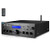 Pyle PDA612BU.5 Digital LCD Display Bluetooth USB MP3 Player FM Radio Amplifier Receiver, 4x Pyle PLMR24B 3.5'' 200 Watt Max 3-Way Indoor/Outdoor Wall Mount Black Speakers, Banana Plugs, Speaker Wire