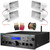 Pyle PDA612BU.5 Digital LCD Display Bluetooth USB MP3 Player FM Radio Amplifier Receiver, 4x Pyle PHSP5 8'' 65 Watt Max Power 8-Ohms Indoor/Outdoor PA Horn Speakers, Banana Plugs, Speaker Wire