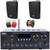 Pyle PDA69BU Bluetooth USB/AUX MP3 Player FM Radio Home Audio Stereo Amplifier Receiver, 2x Dual Electronics LU47PB 4" 200W Max Power 3-Way Indoor/Outdoor Black Speakers, Banana Plugs, Speaker Wire