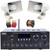 Pyle PDA69BU Bluetooth USB/AUX MP3 Player FM Radio Home Audio Stereo Amplifier Receiver, 2x Pyle PHSP4 6'' 50 Watt Max Power 8-Ohms Indoor/Outdoor PA Horn Speakers, Banana Plugs, Speaker Wire