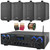 Pyle PDA77BU Bluetooth USB/AUX MP3 Player FM Radio Home Audio Amplifier Receiver, 4x Enrock EKMR408B 4" 30W Max Power 3-Way Indoor/Outdoor Black Speakers, Banana Plugs, 50 Feet 16 Gauge Speaker Wire