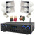 Pyle PDA77BU Bluetooth USB/AUX MP3 Player FM Radio Home Audio Amplifier Receiver, 4x Pyle PHSP4 6'' 50W Max Power 8-Ohms Indoor/Outdoor PA Horn Speakers, Banana Plugs, 50 Feet 16 Gauge Speaker Wire