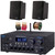 Pyle PDA99BU Bluetooth USB/AUX HDMI/MP3 Player FM Radio Home Audio Amplifier Receiver, 2x Kicker 46KB6B 6.5" 150W Max Power 2-Way Full-Range Indoor/Outdoor Black Speakers, Banana Plugs, Speaker Wire