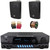 Pyle PT260A 200 Watts Digital Media AM/FM Radio Home Audio Stereo Amplifier Receiver, 2x Dual Electronics 4" 200 Watt Max Power 3-Way Indoor/Outdoor Black Speakers, Screen Banana Plugs, Speaker Wire