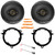 2x Pioneer TS-A1688S 6.5" 350 Watt Max Power 4-Way Car Audio Speakers w/6" to 6.75" Speaker Adapter, Speaker Wire Harness, Pry Tool Set (Bundle Fits Toyota/Lexus/Scion 1998-2025 Vehicles)