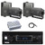Pyle PLMRB29B2 Single DIN Marine Bluetooth MP3 Player Stereo Receiver, 4x 3.5'' 200 Watt Max Power 3-Way Indoor/Outdoor Audio Speakers, 4-Channel Amplifier, Radio Antenna