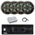 Pyle PLMRB29B2 Single DIN Marine Bluetooth MP3 Player Stereo Receiver, 4x 6.5" 120 Watt Peak 4-Ohm Marine Multicolor LED Coaxial Speakers with Charcoal Grilles, Bluetooth Amplifier, Antenna