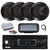 Pyle PLMRB29B2 Single DIN Marine Bluetooth MP3 Player Stereo Receiver, Cover, 4x 6.5" 150 Watt Max Full Range Dual Cone Waterproof Stereo Speakers, Amplifier w/Kit, Radio Antenna