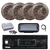 Pyle PLMRB29B2 Single DIN Marine Bluetooth MP3 Player Stereo Receiver, Cover, 4x 6.5'' 150 Watt Peak Power Full Range Waterproof Speakers (Camouflage), Amplifier w/Kit, Radio Antenna