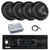Pyle PLMRB29B2 Single DIN Marine Bluetooth MP3 Player Stereo Receiver, 4x 8'' 180 Watt Waterproof Marine Full Range Stereo Speakers, 4-Channel Amplifier, Radio Antenna