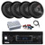 Pyle PLMRB29B2 Single DIN Marine Bluetooth MP3 Player Stereo Receiver, 4x 8'' 180 Watt Waterproof Marine Full Range Stereo Speakers, Amplifier w/Kit, Radio Antenna