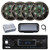 Pyle PLMRB29B2 Single DIN Marine Bluetooth MP3 Player Stereo Receiver, Cover, 4x 6.5" 120 Watt Peak 4-Ohm Marine Multicolor LED Coaxial Speakers with Charcoal Grilles, Amplifier, Radio Antenna
