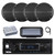 Pyle PLMRB29B2 Single DIN Marine Bluetooth MP3 Player Stereo Receiver, Cover, 4x 6.5" 90 Watt Peak Power 2-Way Full Range Audio Speakers, Amplifier, Radio Antenna