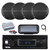 Pyle PLMRB29B2 Single DIN Marine Bluetooth MP3 Player Stereo Receiver, Cover, 4x 6.5" 90 Watt Peak Power 2-Way Full Range Audio Speakers, Amplifier w/Kit, Radio Antenna