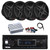 Pyle PLMRB29B2 Single DIN Marine Bluetooth MP3 Player Stereo Receiver, 4x 6.5" 600 Watt 2-Way Marine Wireless RF Streaming Speakers, Amplifier w/Kit, Radio Antenna