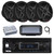 Pyle PLMRB29B2 Single DIN Marine Bluetooth MP3 Player Stereo Receiver, Cover, 4x 6.5" 600 Watt 2-Way Marine Wireless RF Streaming Speakers, Amplifier, Radio Antenna